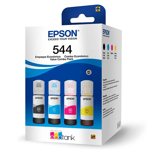 Pack 4 Tintas Epson T544 Originales para EcoTank
