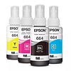 Tintas Epson T664 Pack 4 Colores | L120 | L121 | L396