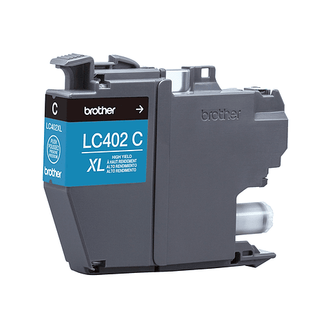 Cartucho de Tinta Brother LC402XLC Cian Original - Alto Rendimiento XL, 1.500 Páginas