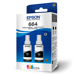 Tintas Epson T664 Negro Pack 2 unidades