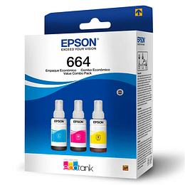 Tintas Epson T664 Pack 3 Colores CMY