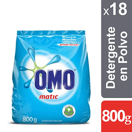Pack 18 unidades Detergente en Polvo OMO 800g