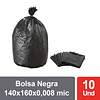 Bolsa Negra para Basura 140x160cm 0,008 micras (10 UNIDADES)