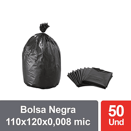 Bolsa Negra para Basura 110x120cm 0,008 micras (50 UNIDADES)