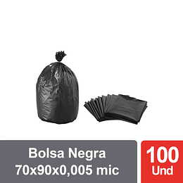 Bolsa Negra para Basura 70x90cm 0,005 micras (100 UNIDADES)