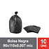 Bolsas de Basura Negras 90x110 cm - Carga Pesada, 80 Litros, 70 Micrones - Pack 10 Unidades
