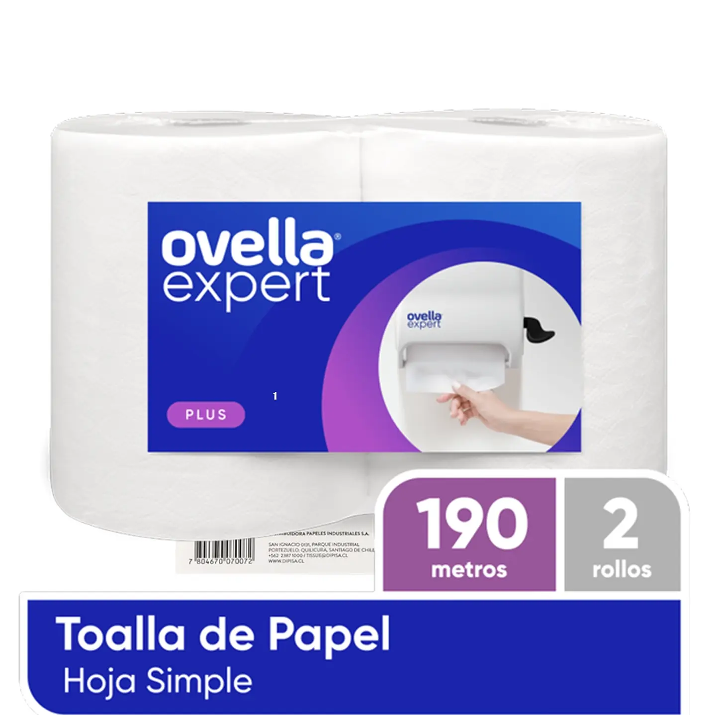 Papel Toalla Jumbo 2x190mts Ovella 2