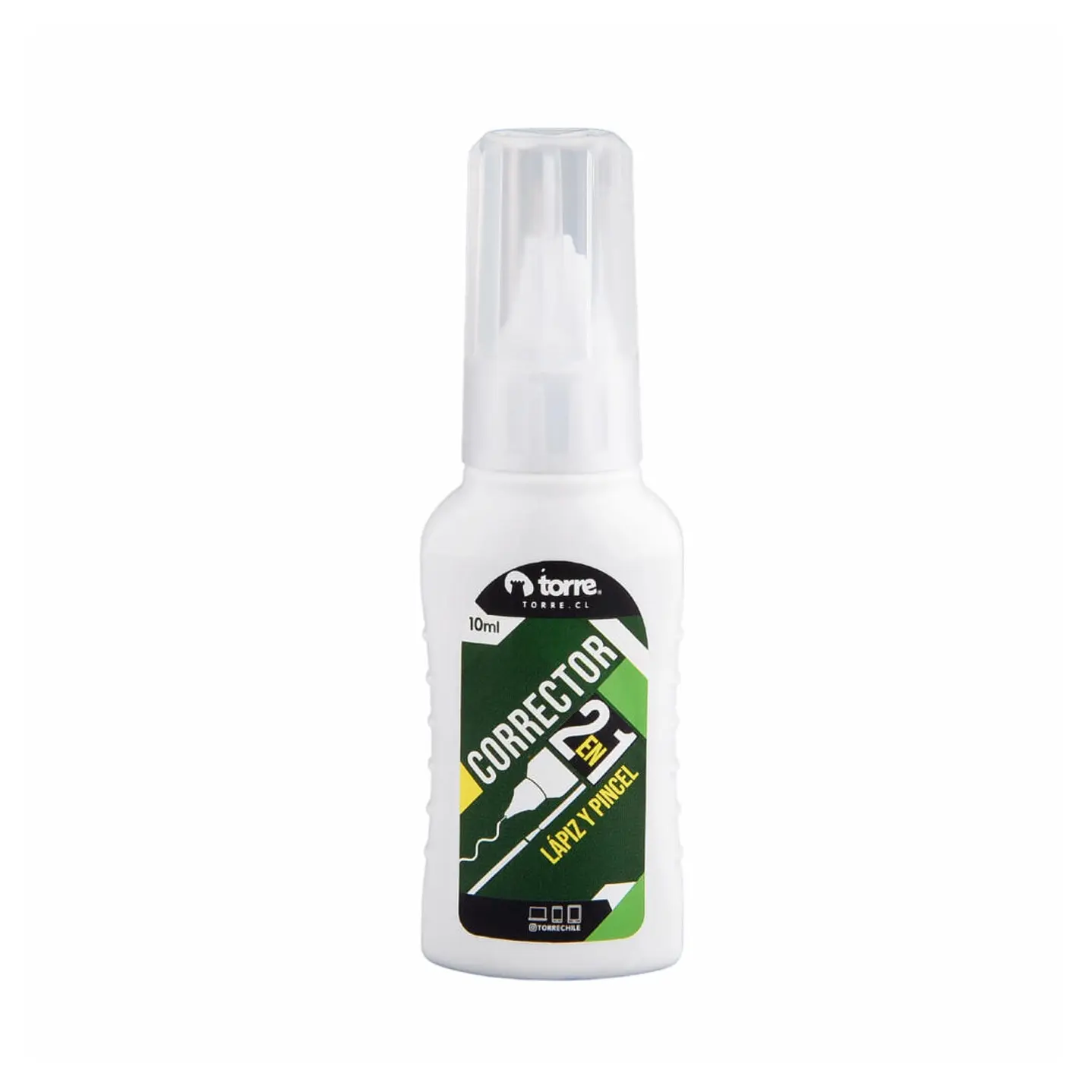 Torre - Corrector 2 en 1 - 10ml, Punta Metálica y Pincel - Secado Rápido 1