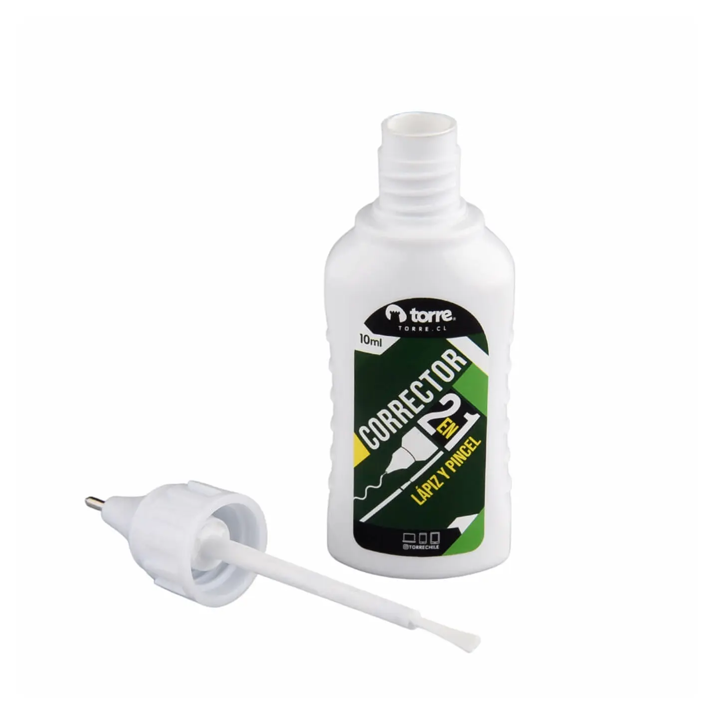 Torre - Corrector 2 en 1 - 10ml, Punta Metálica y Pincel - Secado Rápido 3