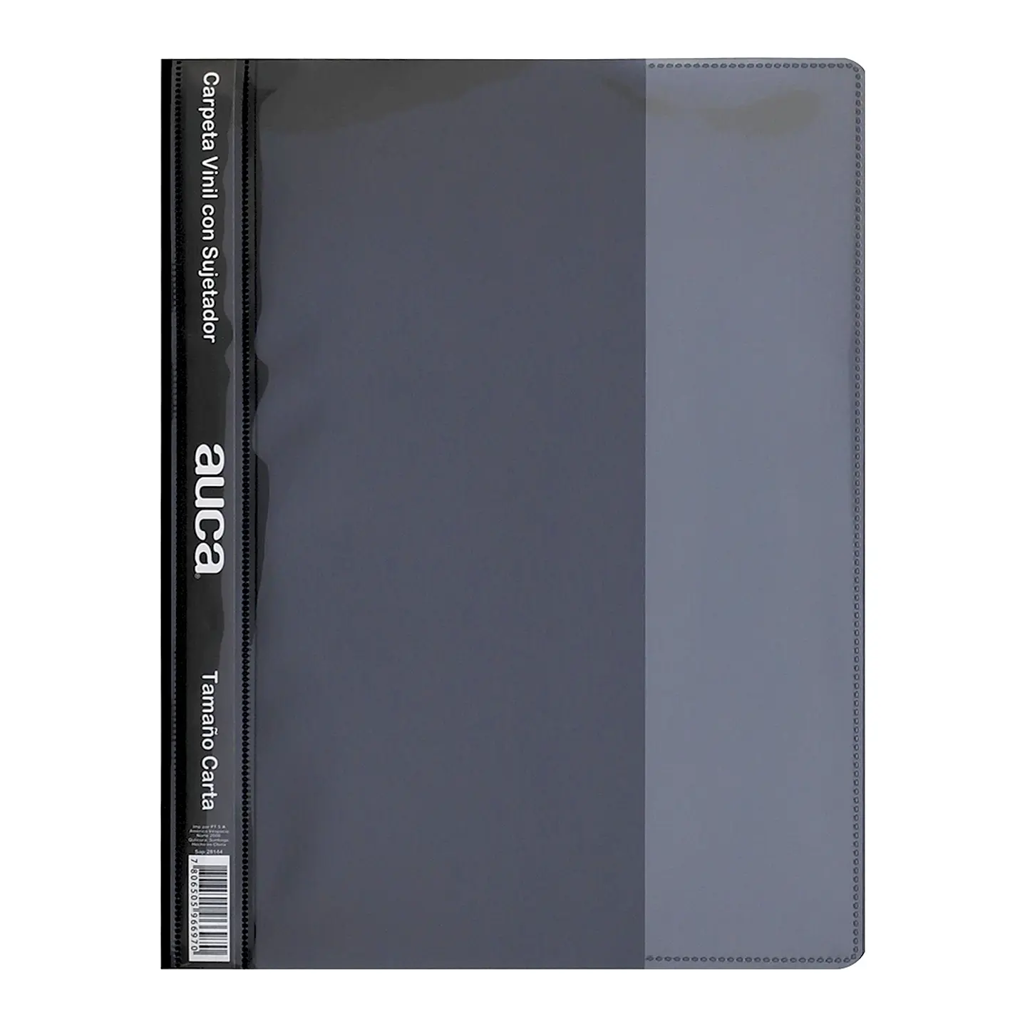 AUCA - Carpeta de Vinilo con Sujetador Tamaño Carta, Color Negro - 31.0 x 23.5 cm 1