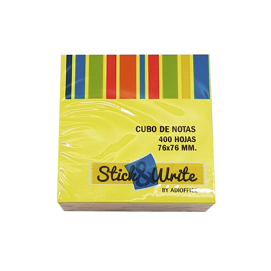 Notas Adhesivas Colores Cubo 400 hojas Stich&Write