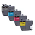 Pack 4 Tintas Brother LC402 Original - Negro, Cian, Magenta, Amarillo (CMYK)