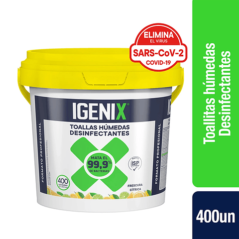 Igenix Toallas Desinfectantes XL 400 unid. - Elimina 99.9% de Bacterias