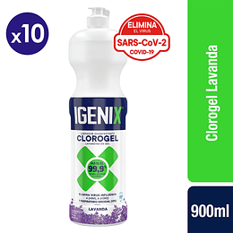 Caja de 10 unidades Limpiador Cloro Gel Igenix Lavanda 900ml