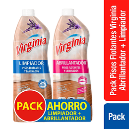 Pack Pisos Flotantes Virginia Abrillantador + Limpiador 900ml c/u