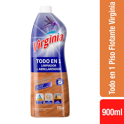 Limpiador y Abrillantador Piso Flotante Virginia Todo en Uno 900ml