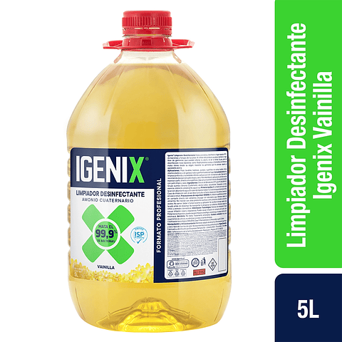 Limpiador Desinfectante Igenix Vainilla 5L - Elimina 99.9% Bacterias