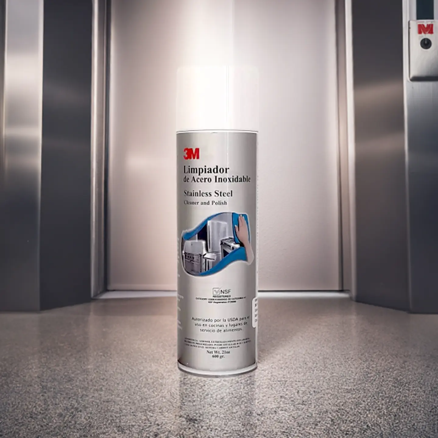 Limpiador y pulidor de acero inoxidable 3M aerosol 600 g para uso profesional 2