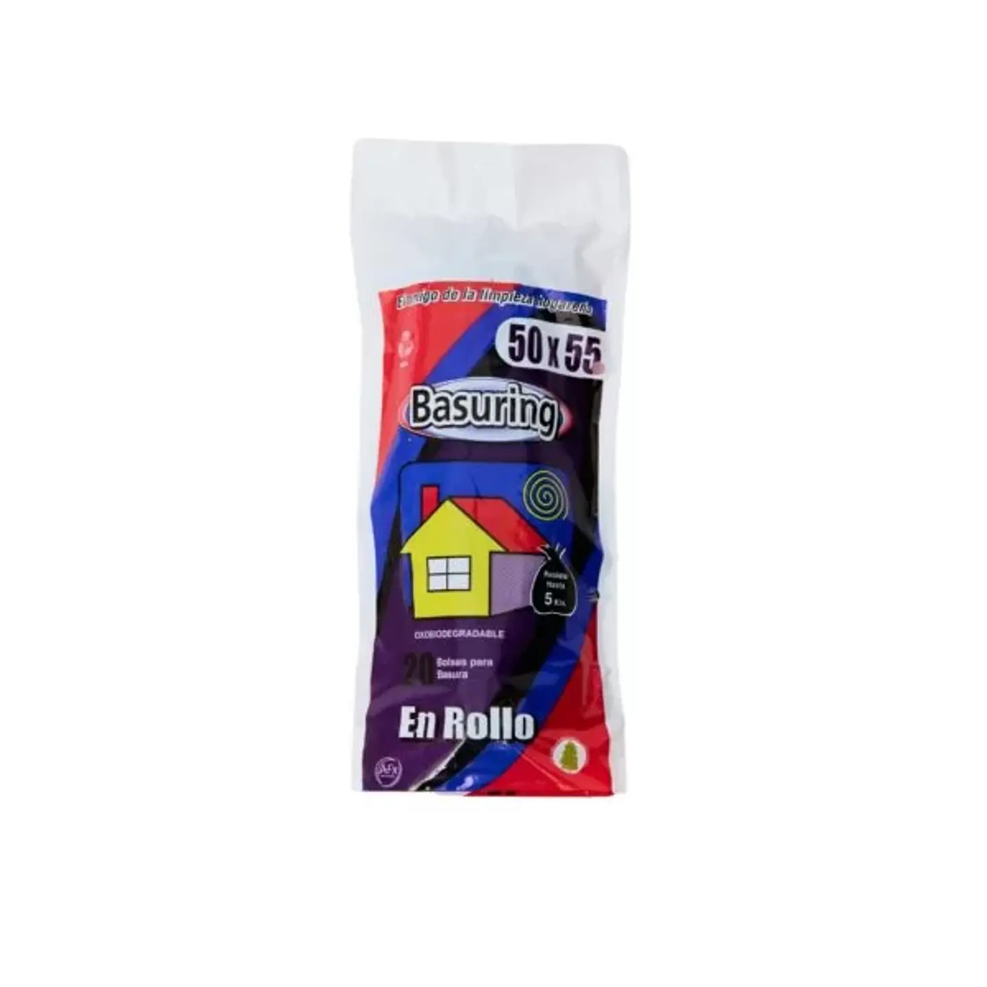 Bolsas de Basura Basuring Negras 50x55 cm - Carga Liviana, 15 Litros - Pack 20 Unidades 1