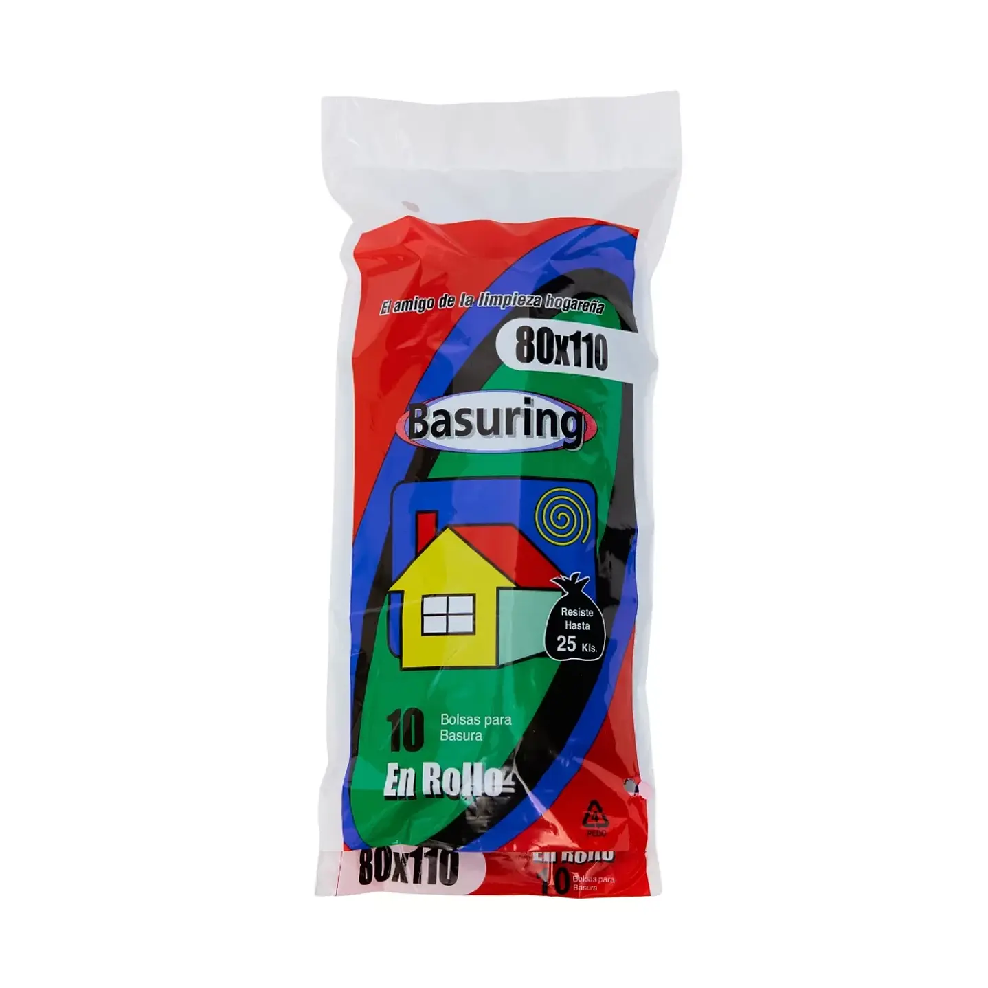 Bolsas de Basura Basuring Negras 80x110 cm - Carga Liviana, 70 Litros - Pack 10 Unidades 1