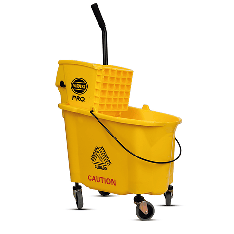 Virutex Pro - Carro Estrujador de 36 Litros para Mopas Industriales - Amarillo