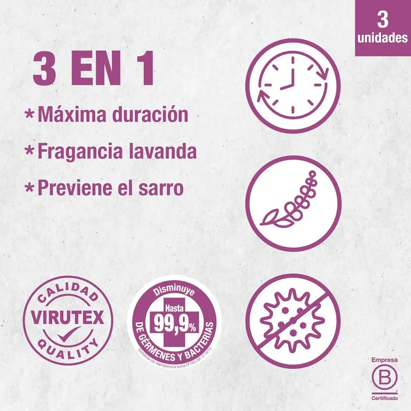 Pastilla inodoro WC Virutex Lavanda pack 3 un 2