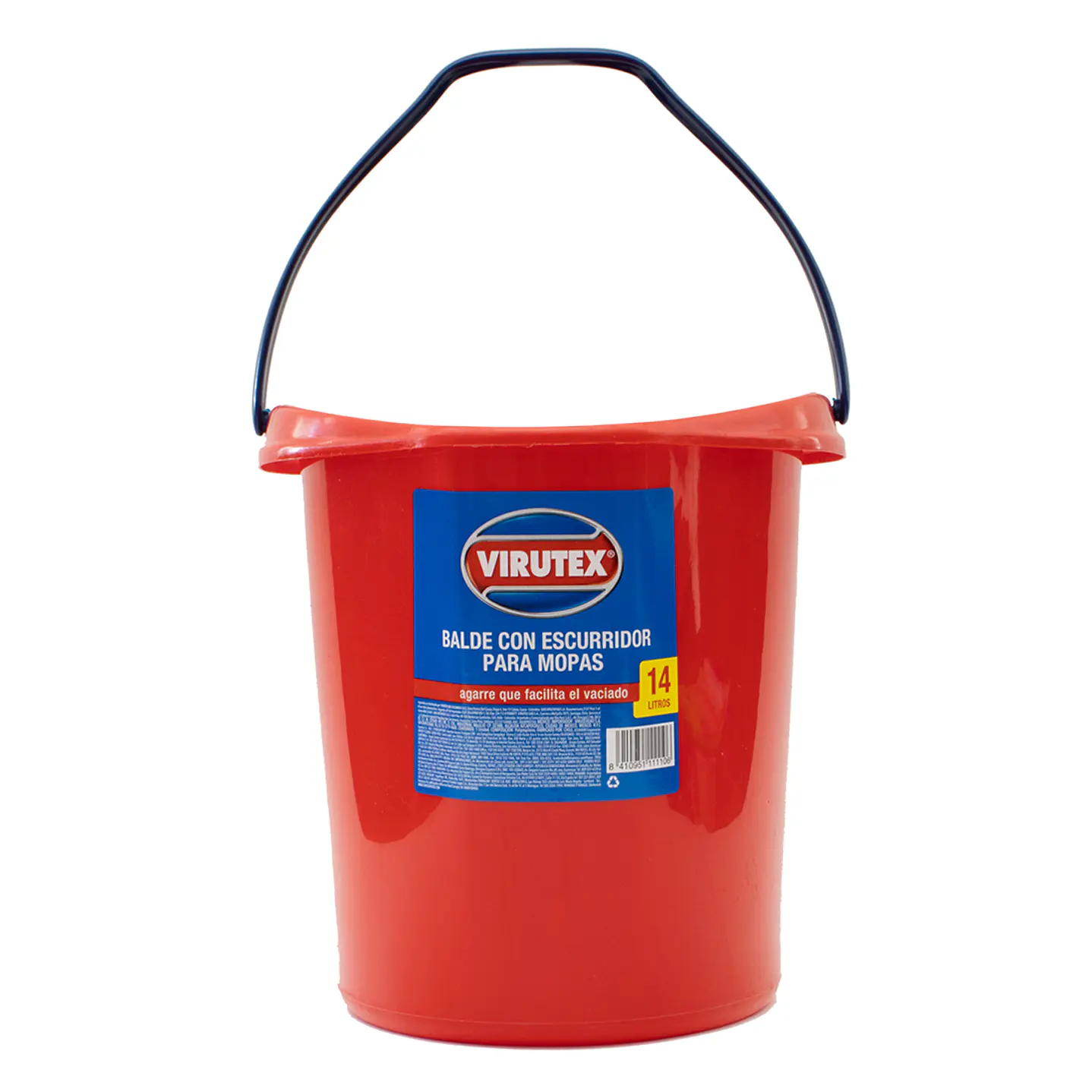 Virutex - Balde con Escurridor de 14 Litros en Polipropileno - Uso Domiciliario y Comercial 1