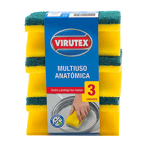 Esponja Acanalada Virutex x 3 unidades