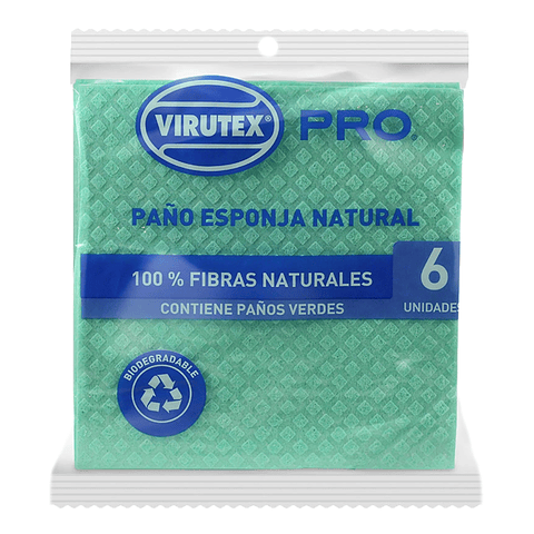 Paño Esponja Natural x 6 unidades Virutex