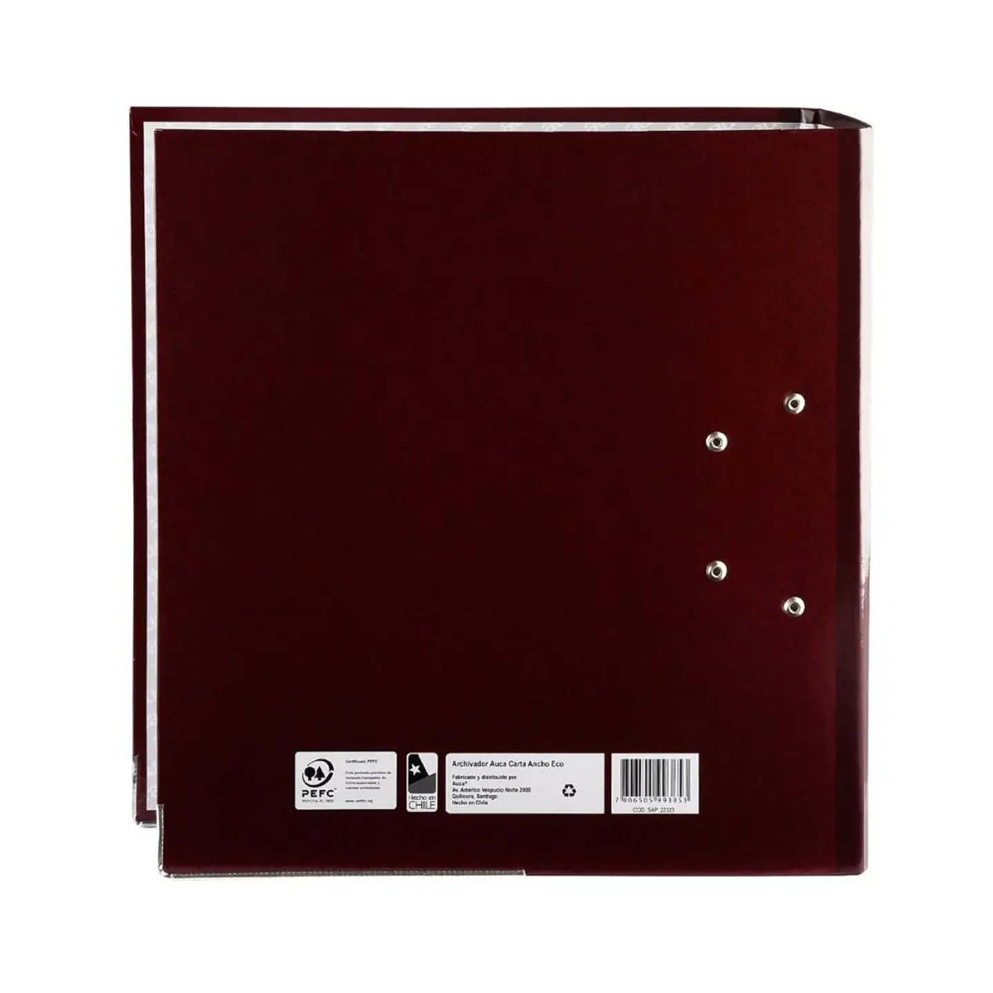AUCA - Archivador Carta de Lomo Ancho 8.2 cm, Color Burdeo - Capacidad 500 Hojas 3