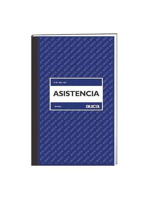 AUCA - Libro de Asistencia de Personal de 50 Hojas, Tapa Flexible - 32.0 x 21.0 cm
