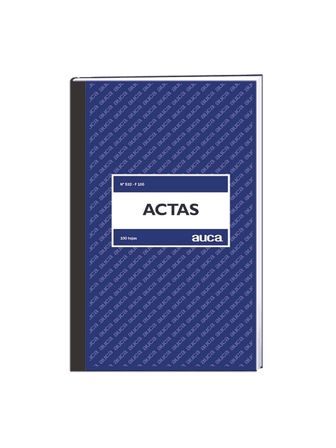 AUCA - Libro de Actas Cuadriculado de 100 Hojas, Foliado - Tapa Flexible - 32.0 x 20.8 cm