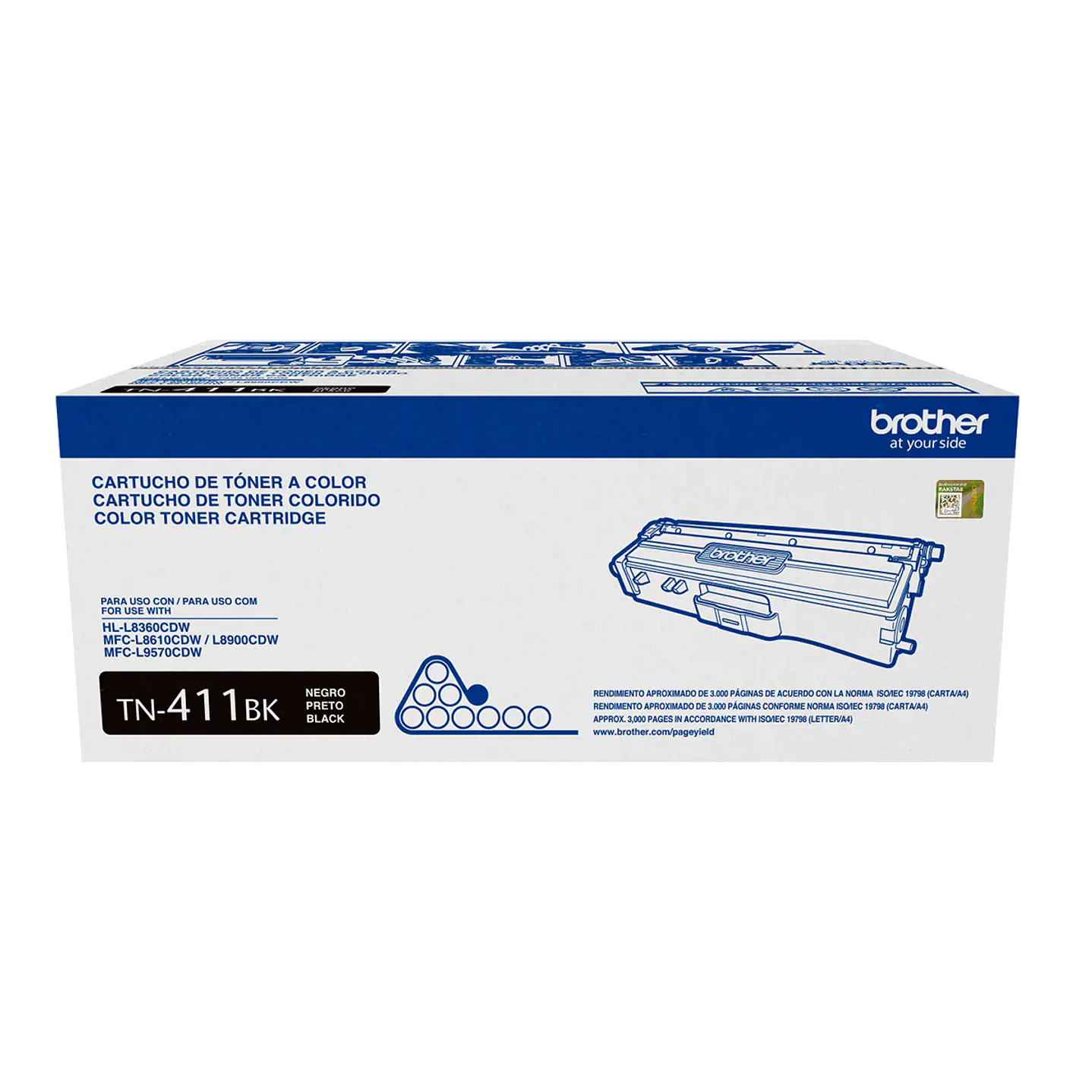 Tóner Original Brother TN-411BK Negro – 3.000 Páginas 1