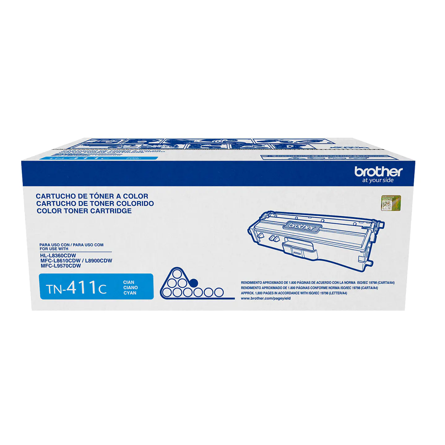 Tóner Original Brother TN-411C Cian – 1.800 Páginas 1