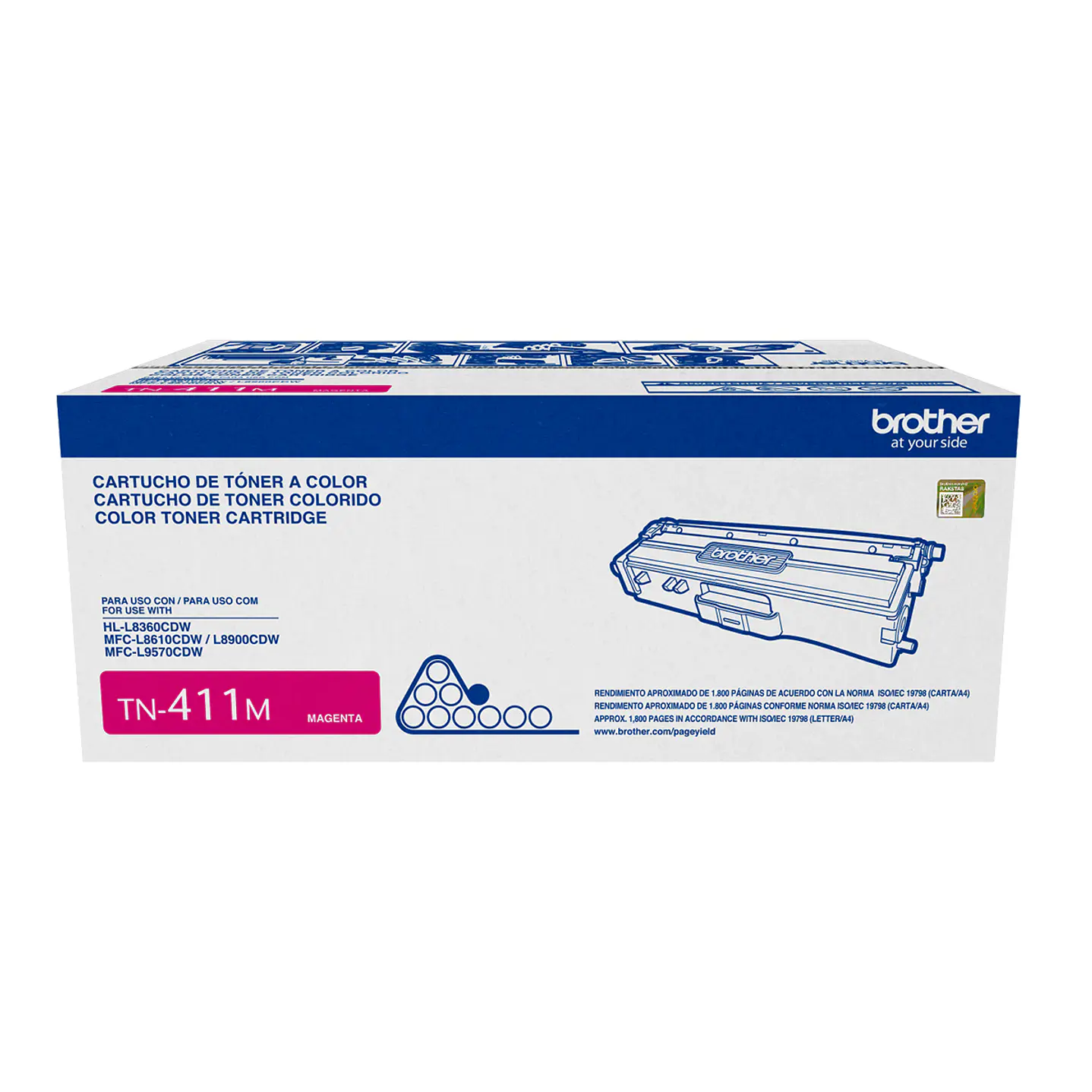 Tóner Original Brother TN‑411M Magenta – 1.800 Páginas 1