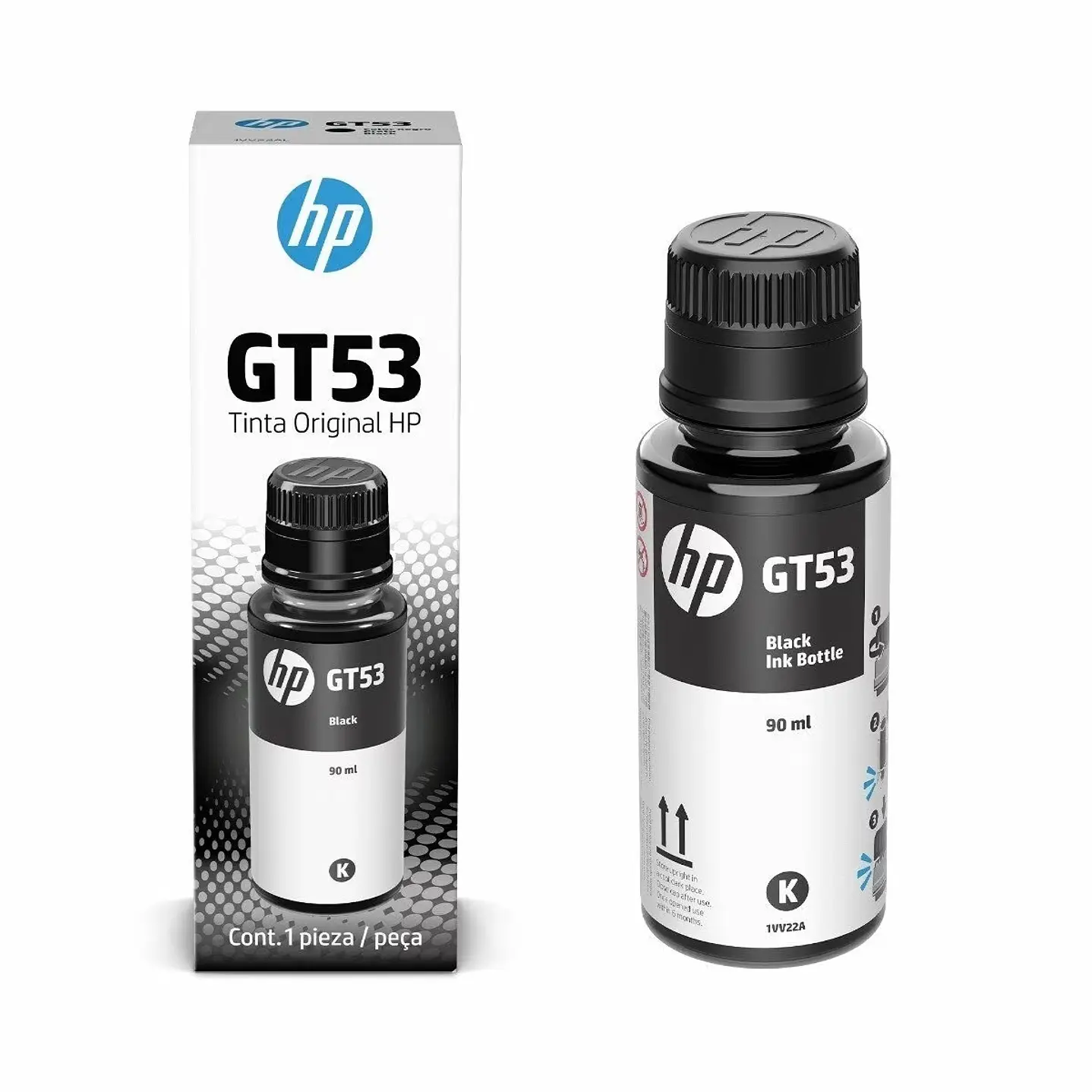 Botella de Tinta Negra HP GT53 Original (1VV22AL) 1
