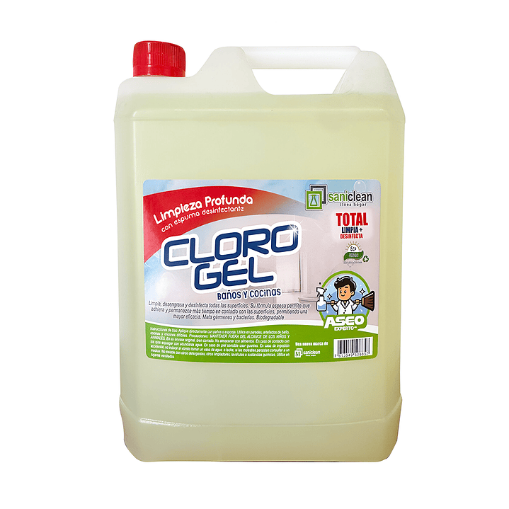 Cloro Gel Desinfectante Multiusos Saniclean Bidón 5 Lts 1