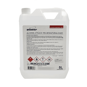 Winkler - Alcohol Etílico 70% Desinfectante - Bidón 5 Litros - Antiséptico de Amplio Espectro para Superficies