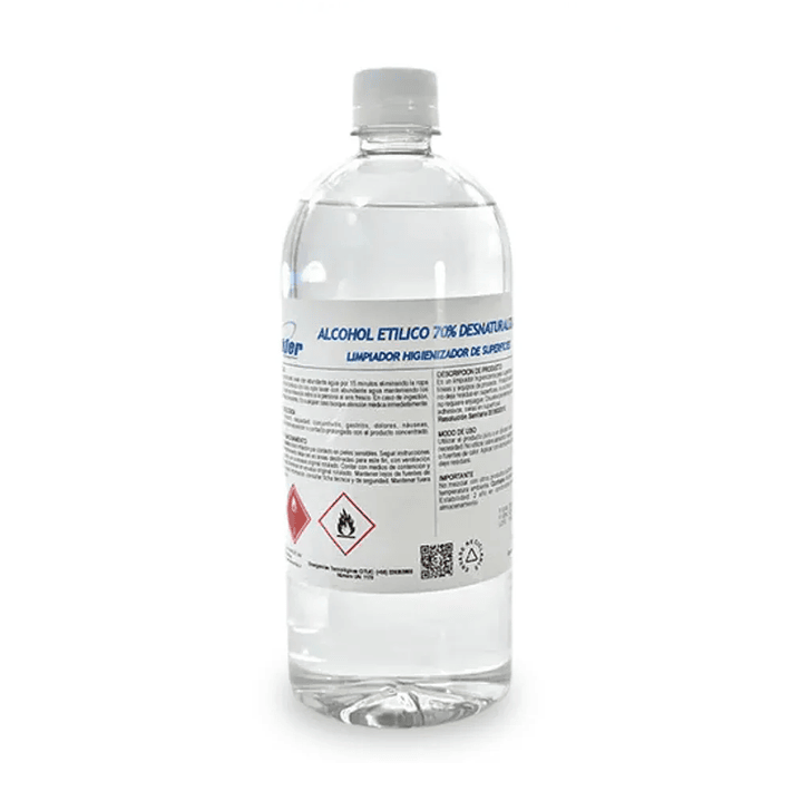 Alcohol Etílico Winkler 70% Desinfectante Botella 1 Lts. 1