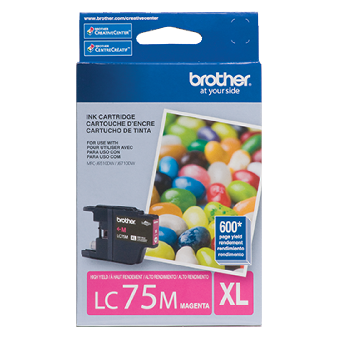 Cartucho de Tinta Original Brother LC-75M Magenta - Alto Rendimiento - 600 Páginas 1