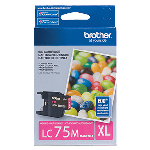 Cartucho de Tinta Original Brother LC-75M Magenta - Alto Rendimiento - 600 Páginas
