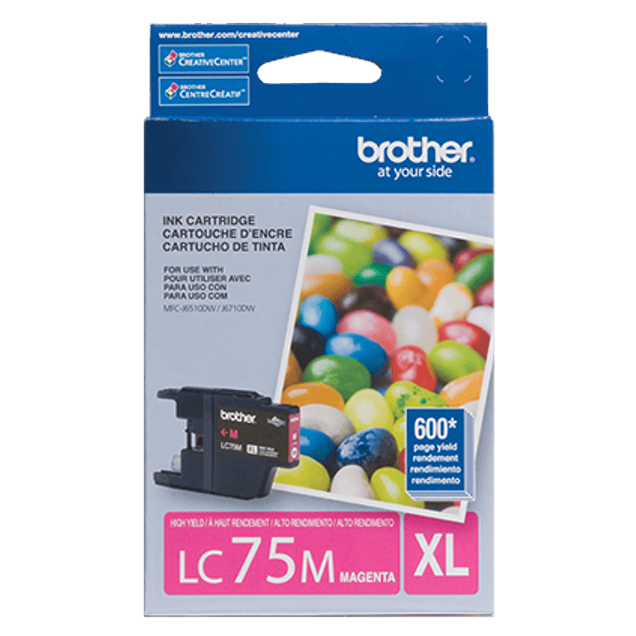 Cartucho de Tinta Original Brother LC-75M Magenta - Alto Rendimiento - 600 Páginas 1
