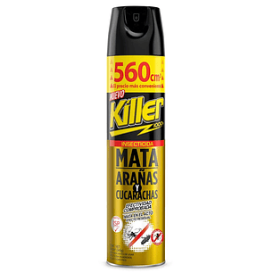 Killer 1000 - Insecticida Mata Arañas y Cucarachas, Efecto Residual, 560cc