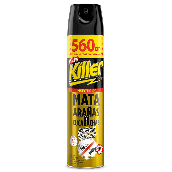 Killer 1000 - Insecticida Mata Arañas y Cucarachas, Efecto Residual, 560cc 1