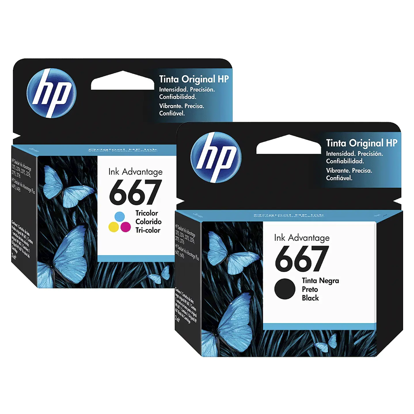 Cartucho de Tinta HP 667 Negro Original + Tricolor Original 1
