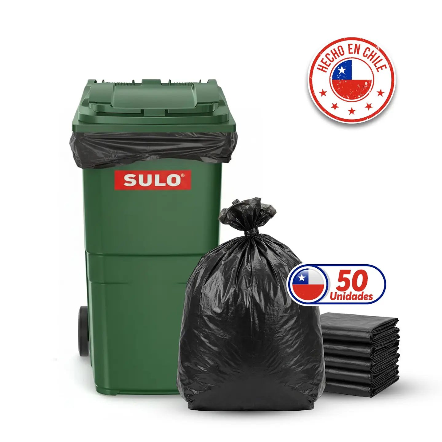Bolsas de Basura Negras 140x160 cm - Carga Pesada, 360 Litros, 80 Micrones - Pack 50 Unidades 1