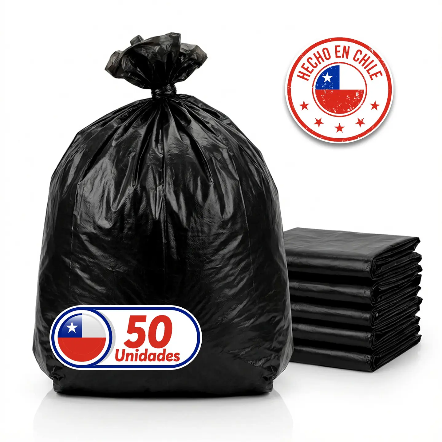 Bolsas de Basura Negras 140x160 cm - Carga Pesada, 360 Litros, 80 Micrones - Pack 50 Unidades 2
