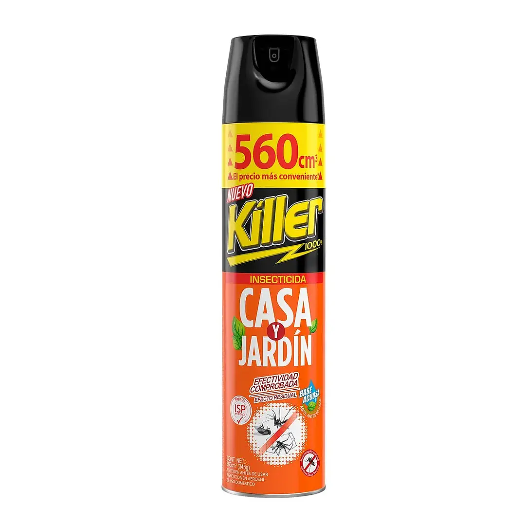 Killer 1000 - Insecticida Casa y Jardín, Fórmula Base Agua, 560cc 1