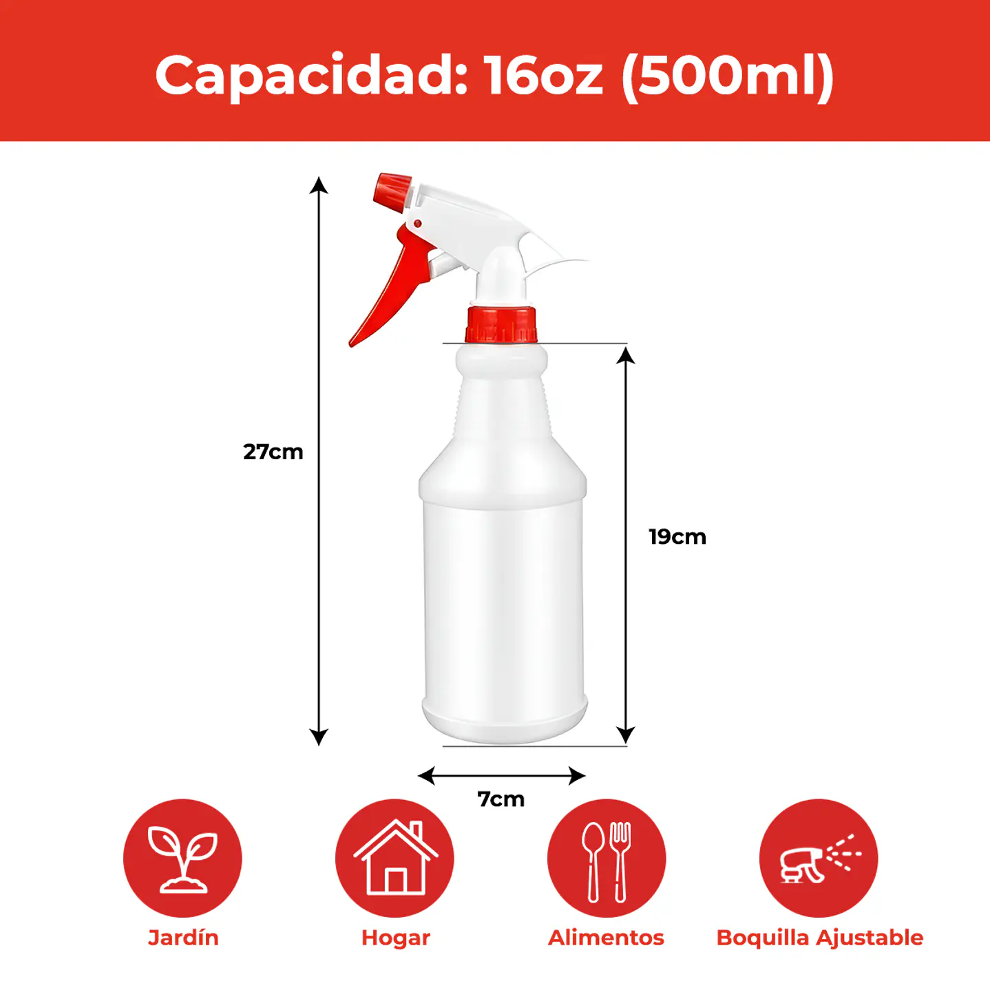 Botella Pulverizadora 500ml HDPE - Resistencia y Ergonomía 3