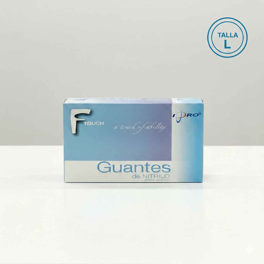 Guantes de Nitrilo Azul Pro F Touch Talla L Caja 100u - Resistentes 2